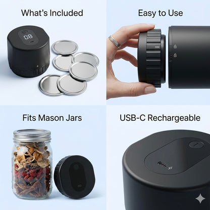 SmartVac™ | Electric Mason Jar Sealer